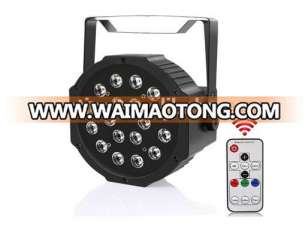 18*1w LED (6Red+6Green+6Blue)3in1 Led Flat Par With wireless IR control indoor use